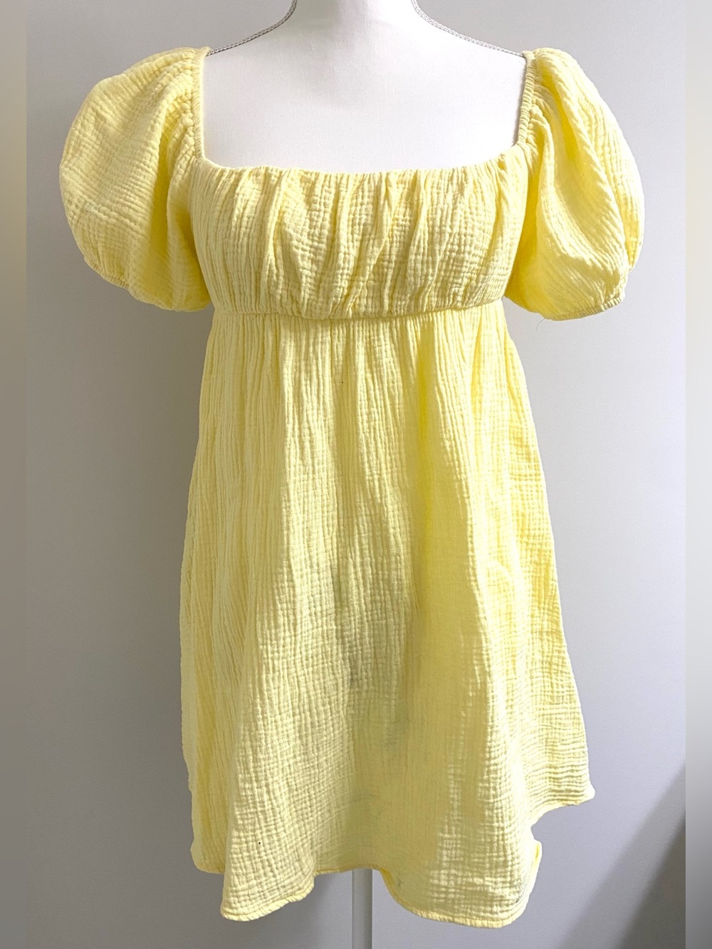 Princess Polly Womens 8 Yellow Let’s Dance Mini Dress Boho Summer Cotton Beach - Picture 16 of 16